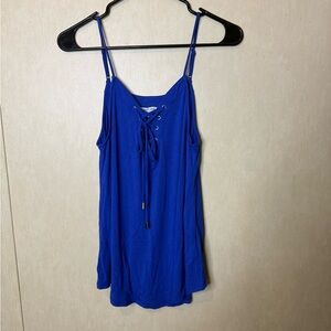 Naked Zebra Royal Blue Lace-Up Camisole Adjustable Straps